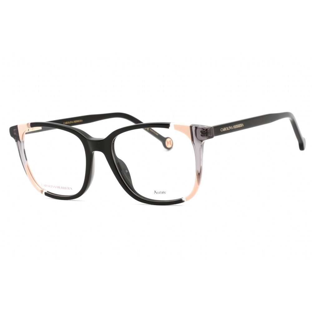 NWT Carolina Herrera CH-0065-0KDX-52 Black Nude Rectangle 52mm Eyeglasses